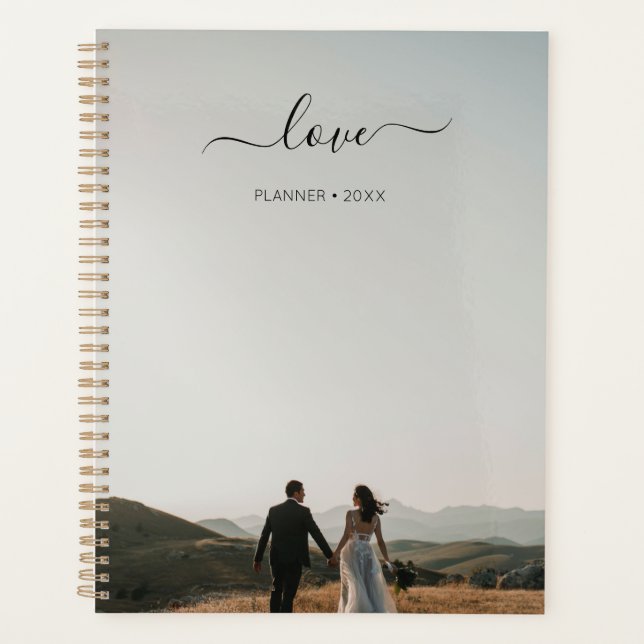 Agenda Casamento de Script de Amor com Memória Fotográfic (Frente)