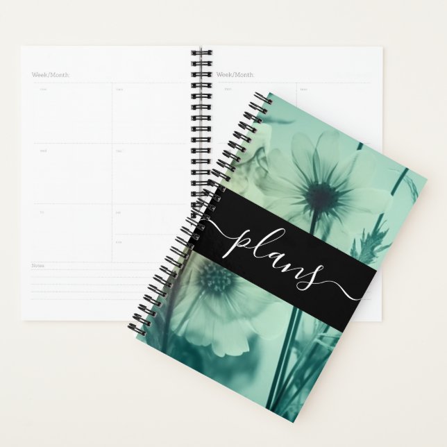 Agenda Casamento de Vintage Blue Wildflower (Exibição)