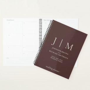 Agenda Casamento Diurno Simples Formal Marrom Chocolate
