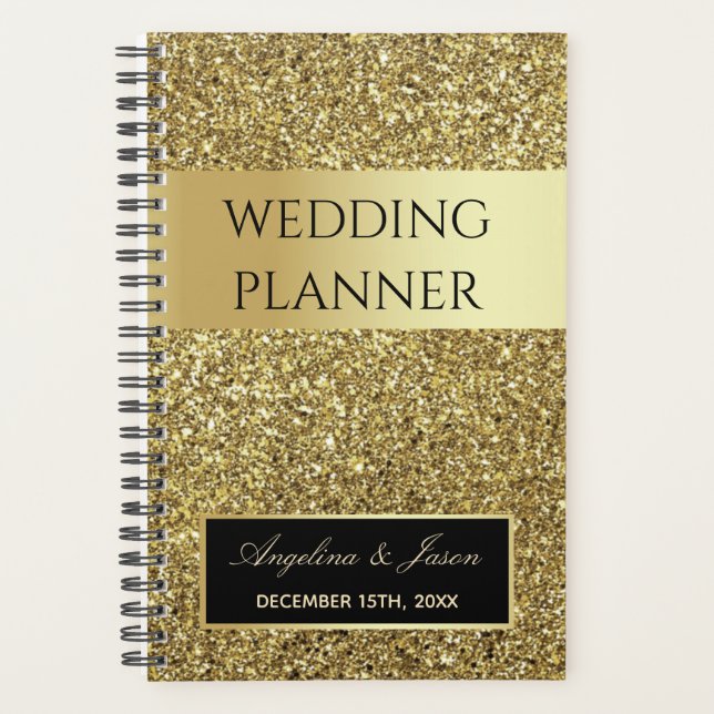 Agenda Casamento Dourado com brilho (Frente)