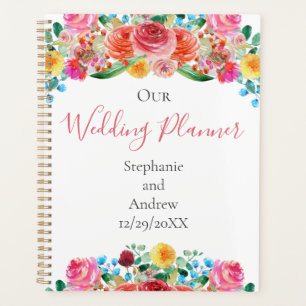 Agenda Casamento Elegante Amarelo Azul Cor-de-rosa Amarel