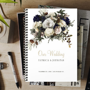 Agenda Casamento elegante com guião de ouro