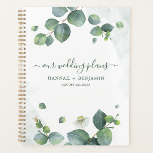 Agenda Casamento Elegante Eucalyptus Greenery Watercolor