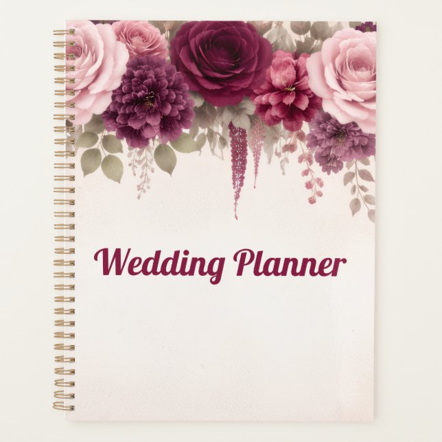 Agenda Casamento Elegante Floral Boho  (Frente)