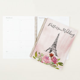 Agenda Casamento em Torre Eiffel com Aquarelas da Burgund