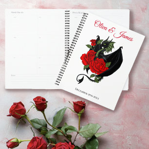 Agenda Casamento Fantasia de Rosas vermelhas de Dragão Ne