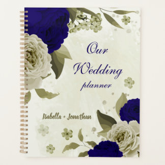 Agenda Casamento floral bege azul real