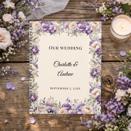 Agenda Casamento floral champanhe lavanda