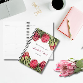 Agenda Casamento Floral de Protea Rosa Botânica Tropical