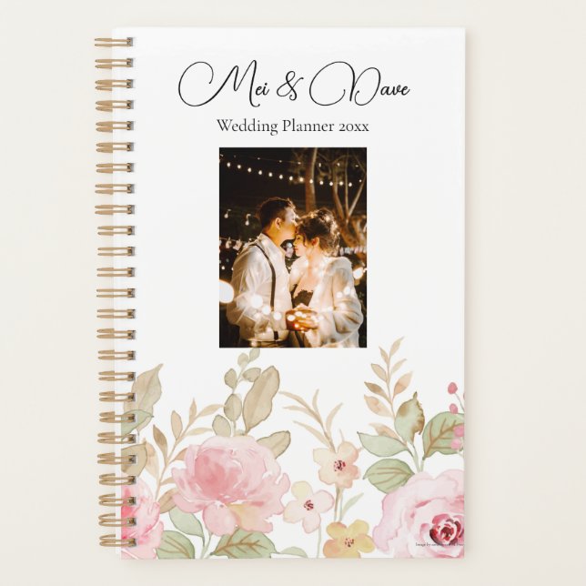 Agenda Casamento Floral Personalizado 2026 (Frente)