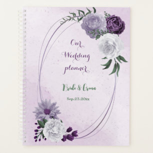Agenda casamento floral roxo e branco