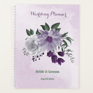 Agenda casamento floral roxo e branco