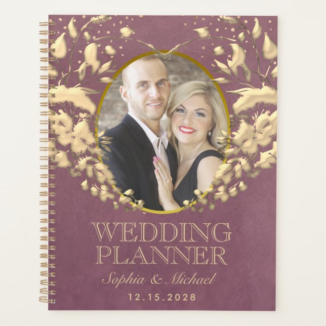 Agenda Casamento Foto Roxa (Frente)
