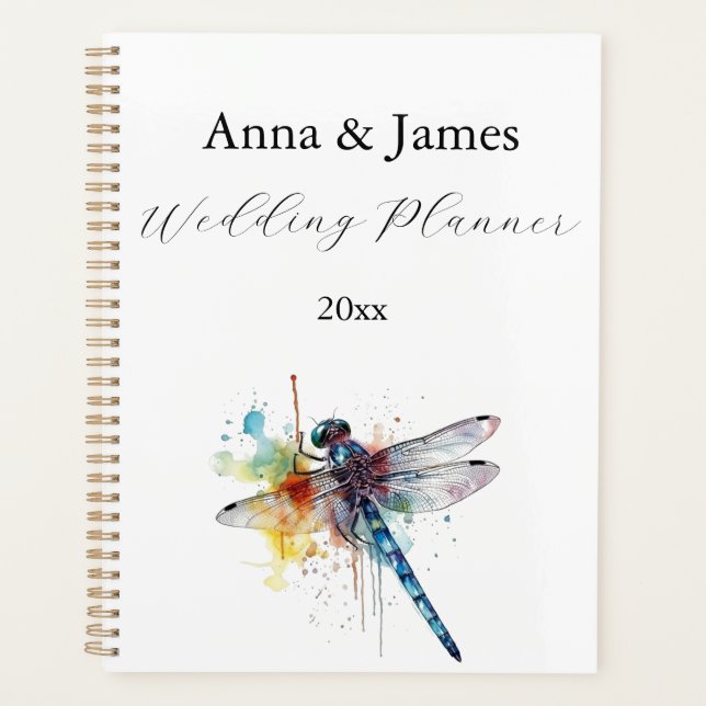 Agenda Casamento Libélula, personalizado (Frente)