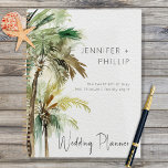 Agenda Casamento Moderno de Palmeiras Tropicais<br><div class="desc">Acompanhe todos os seus compromissos e datas especiais com este planejador de casamento. Este design apresenta um grupo de belas palmeiras verdes e marrons, com cor de água, e luxuosas tropicais, sobre um fundo de papel branco texturizado. Perfeito para um casamento de praia ou destino. É parte da Suite Moderno...</div>