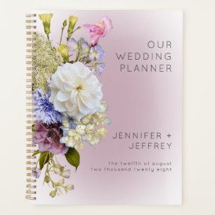 Agenda Casamento Moderno Floral de Mauve White Peri