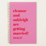 Agenda Casamento Moderno Vermelho Vermelho Cor-de-Rosa Fr<br><div class="desc">Planeador Moderno de Casamentos Típicos Típicos Negros Brilhantes e Vermelhos Brancos</div>