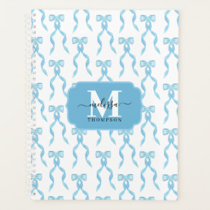 Agenda Casamento Monogramado com Arco de Aguarela Azul Ch