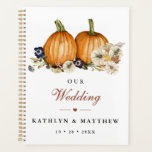Agenda Casamento outono de Abóbora de outono Botânico Rus<br><div class="desc">Planner Rustic Botanical Autumn Pumpkin Casamento outono. Todos os textos estão pré-organizados para que você personalize fácil e rapidamente com seus próprios detalhes.</div>