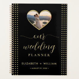 Agenda Casamento personalizado com bolinhas douradas e pr