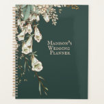Agenda Casamento Personalizado de Nome de Vintagem bonito<br><div class="desc">Bonito planejador de casamento personalizado com simples.  Cor verde muito rica. Adicione seu nome e personalize este bonito planejador de casamento para ser seu.</div>