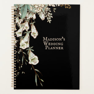 Agenda Casamento Personalizado do Nome Preto Clássico bo