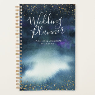 Agenda Casamento Personalizado Dourado Azul marinho