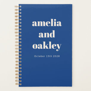 Agenda Casamento Personalizado Retroativo Azul Brilhante