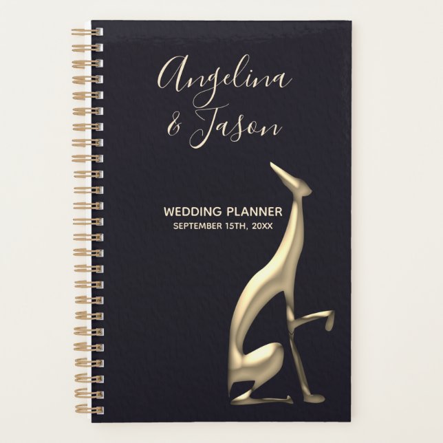 Agenda Casamento Preto Elegante (Frente)