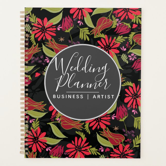 Agenda Casamento Romântico de Jardins Rosa de Tulipas Flo (Frente)