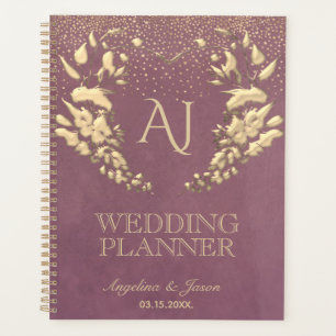 Agenda Casamento Roxo Dourado