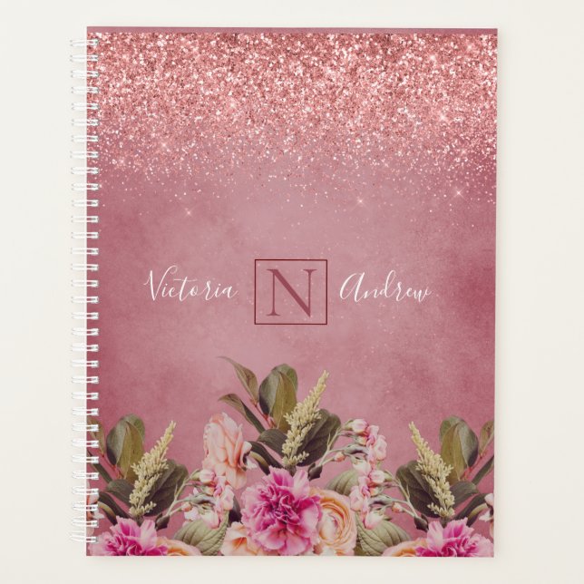 Agenda Casamento Russo Floral Elegante (Frente)