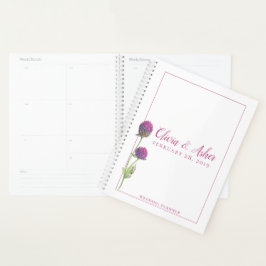 Agenda Casamento Simples De Aquarela Amaranth Thistle Flo