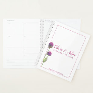 Agenda Casamento Simples De Aquarela Amaranth Thistle Flo