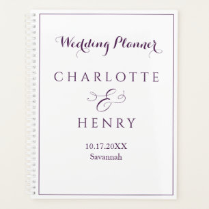 Agenda Casamento Simples Elegante Roxo Minimalista