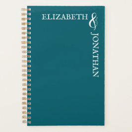 Agenda Casamento Tipografia Moderna Azul Escuro