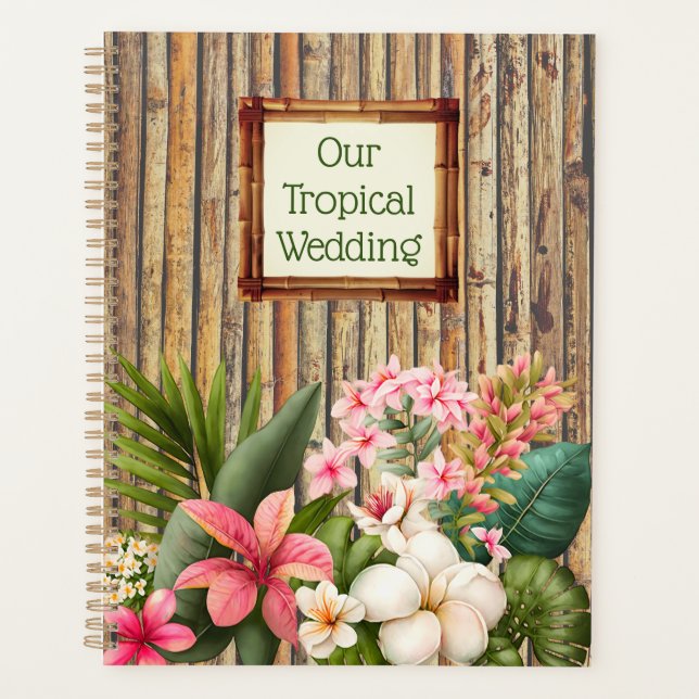 Agenda Casamento tropical personalizado (Frente)