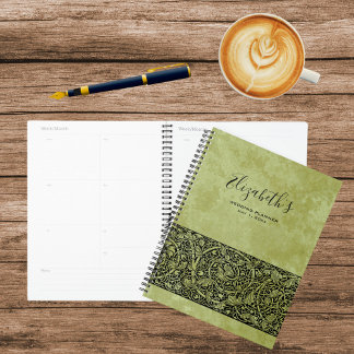 Agenda Casamento Vintage, Rolo Floral de Flores Vitoriana