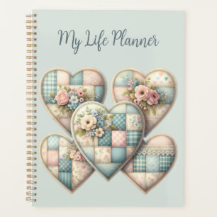 Agenda Casas de Campo Pastel Corações Remendados