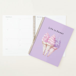 Agenda Casquinhas de Sorvete Rosa Roxo