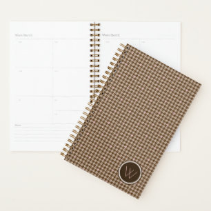 Agenda Castanho com Planner Houndstooth de Destaque Doura