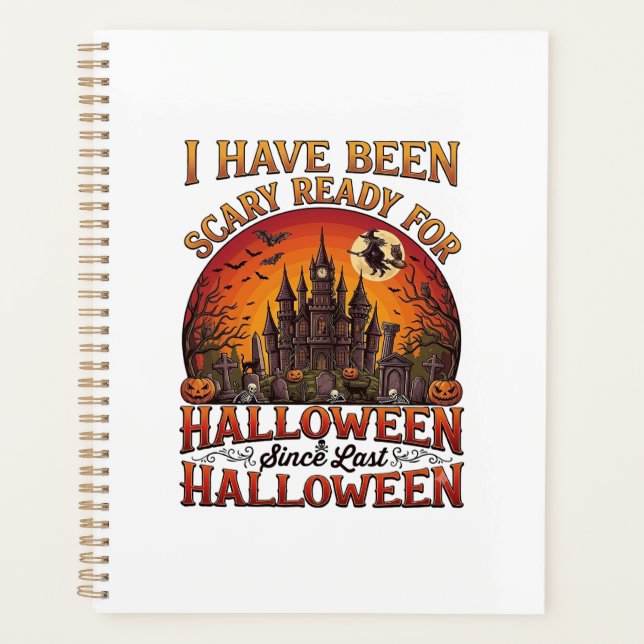 Agenda Castelo Assombrado de Halloween Pronto e Assustado (Frente)