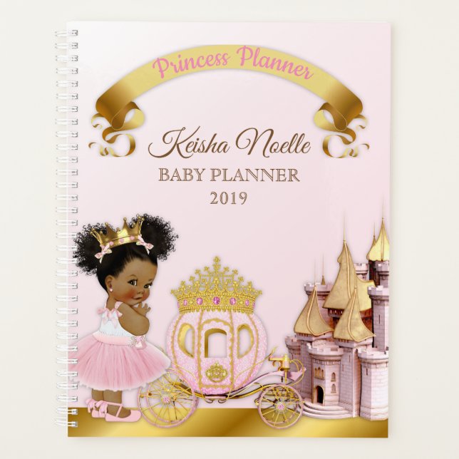 Agenda Castelo Real Carruagem Princesa Rosa Dourado (Frente)