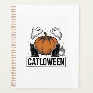 Agenda Catloween Gato Preto Fantasma Halloween Design Vet