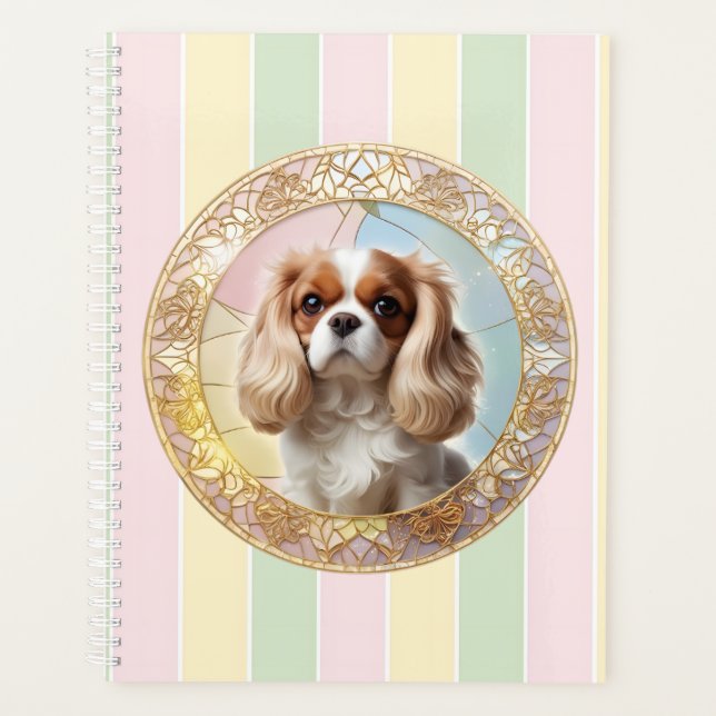 Agenda Cavalier King Charles Pastel Ouro Escondido Vidro (Frente)
