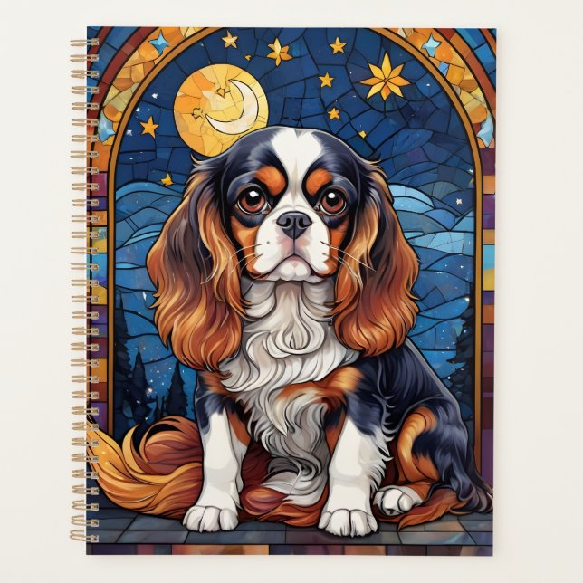 Agenda Cavalier King Charles StainGlass Night Moon (Frente)
