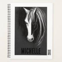 Cavalo Abstrato branco e preto personalizado