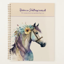 Cavalo Boho Roxo Personalizado de Volta às Aulas