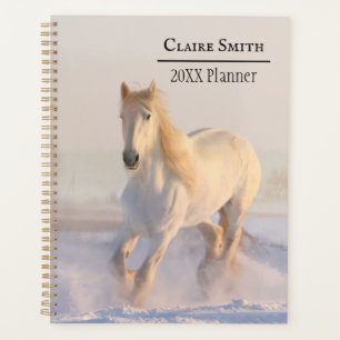 Agenda Cavalo Branco Galopando pela neve