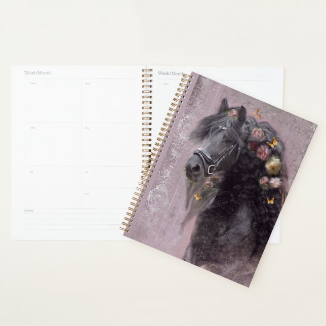 Agenda Cavalo Frísia de Cavalo Negro - Calendário, Planej (Exibição)